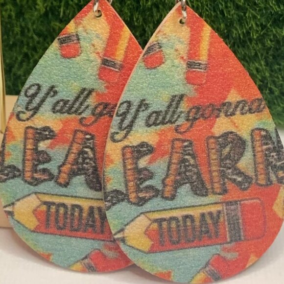 Educator Earring, Teacher Earring, School Earring, Teacher Appreciation Gift - Picture 4 of 5